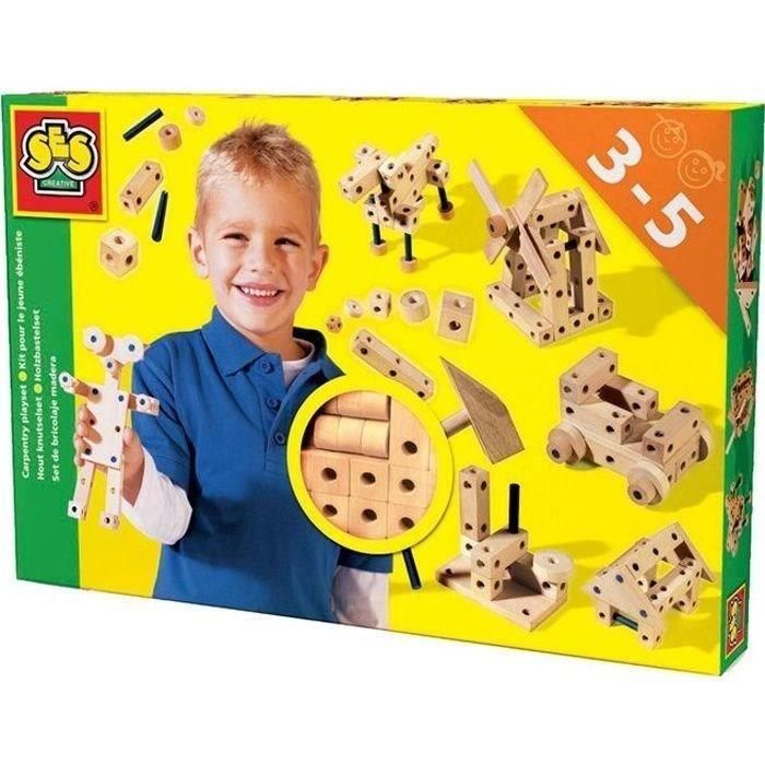 Kit SES CREATIVE para el joven ebanista - Juego de construcción de juguetes - Madera