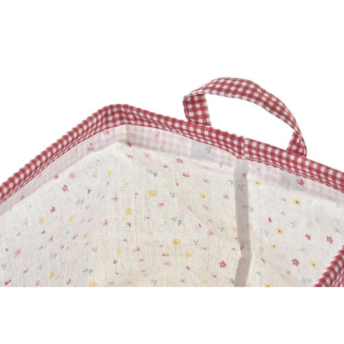 DKD Home Decor Cesta Decorativa para Almacenamiento Shabby Vichy de Algodón y Poliéster Set de 3 - 21x35x20 cm - Amarillo y Verde 1