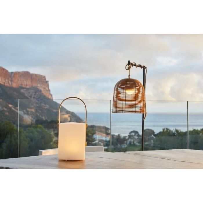 TIKY Farol inalámbrico con mango de bambú - LED blanco cálido / multicolor regulable - Al 27cm 2 TIKY Farol inalámbrico con mango de bambú - LED blanco cálido / multicolor regulable - Al 27cm 2