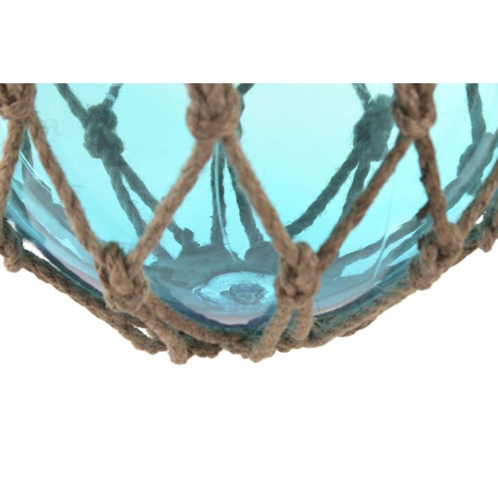 DKD Home Decor Bola Decoracion Atlantico Azul Transparente Cristal Cuerda 28 x 60 x 28 cm (3 Unidades)
