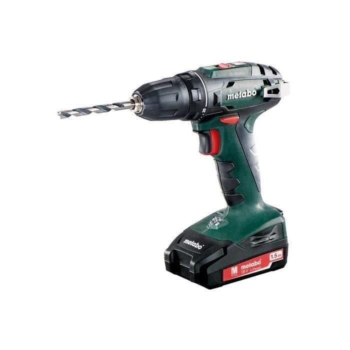 Taladro atornillador METABO BS 18 18 V 2 x 1,5 Ah Li-Power SC 60 Plus Cof 1