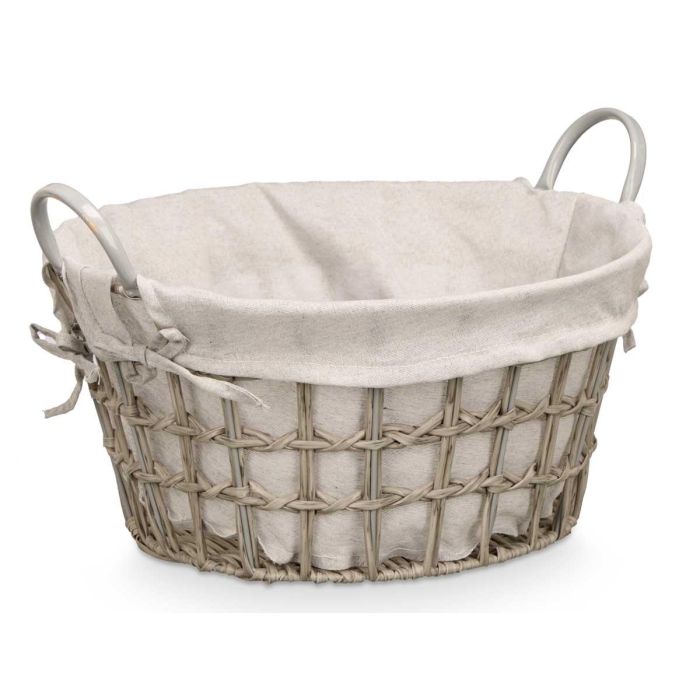 Cesto Redondo con Asas Gris Kipit 45 x 25 x 40 cm (12 Unidades) 1 Cesto Redondo con Asas Gris Kipit 45 x 25 x 40 cm (12 Unidades) 1