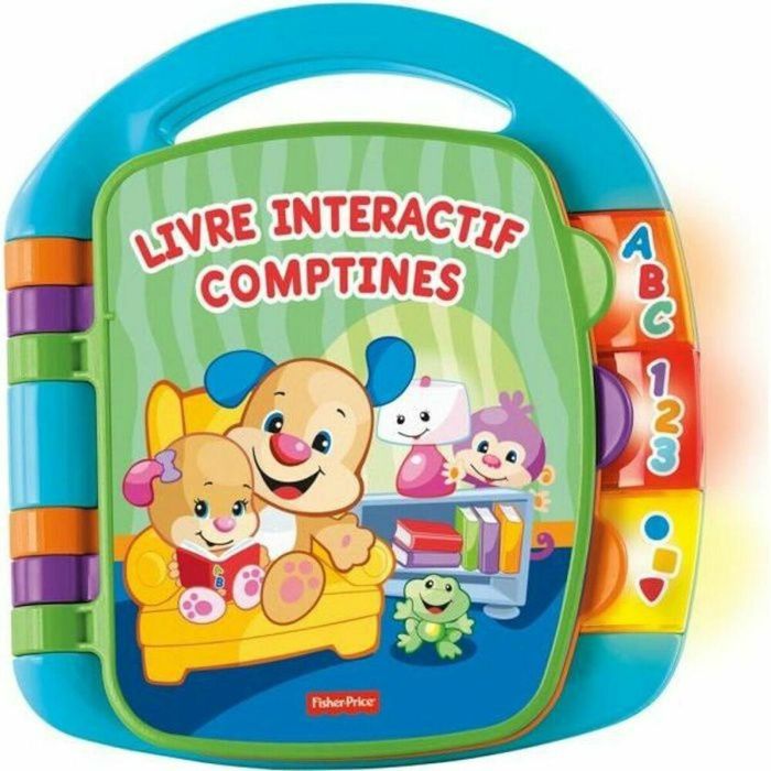 Fisher Price Libro interactivo de perritos infantiles para bebés - Aprende letras, números y palabras - 6 meses y +