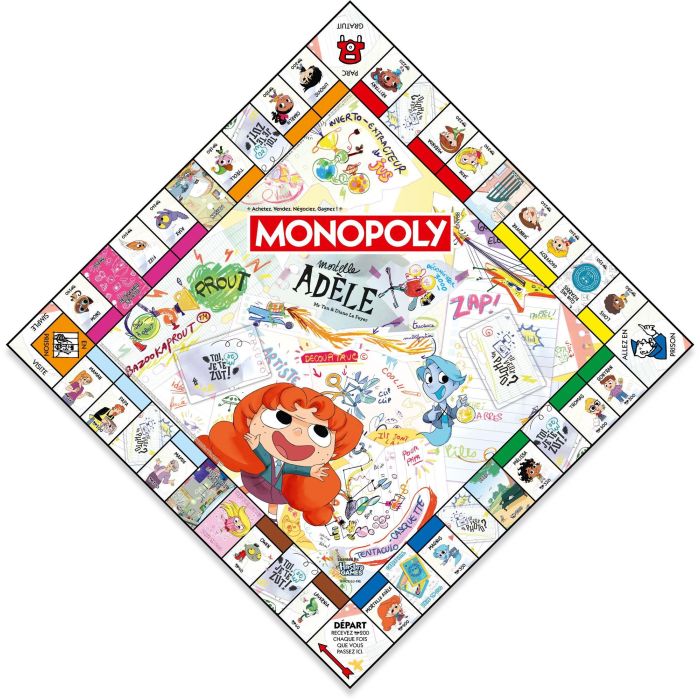 MONOPOLY Mortelle Adele - Juego de mesa - MOVIMIENTOS GANADORES - A partir de 8 años 1