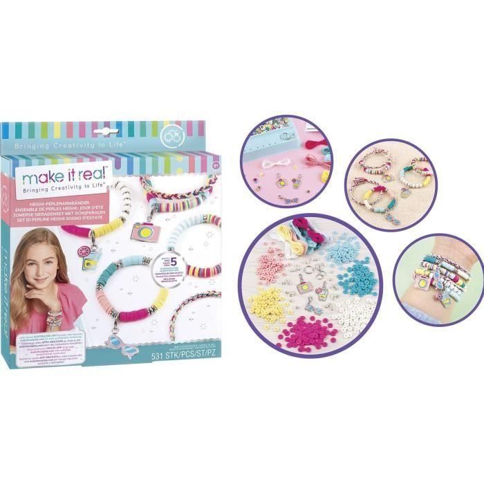 Hacerlo real - Joyas de Heishi Días de verano - Fabricación de joyas para niños - 8 años - Lansay 2 Hacerlo real - Joyas de Heishi Días de verano - Fabricación de joyas para niños - 8 años - Lansay 2