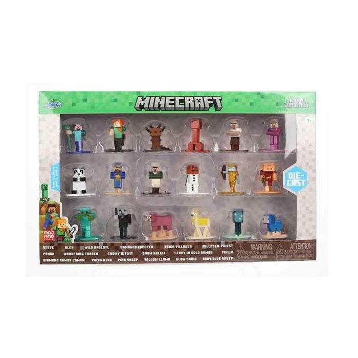 Minecraft Set Nanofiguras W13 - 18 Figuras de Metal de 4 cm