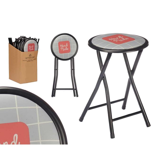 Taburete Plegable Pvc Mate Patas Negras Hand Made Giftdecor 30X69CM (10 Unidades) Taburete Plegable Pvc Mate Patas Negras Hand Made Giftdecor 30X69CM (10 Unidades)