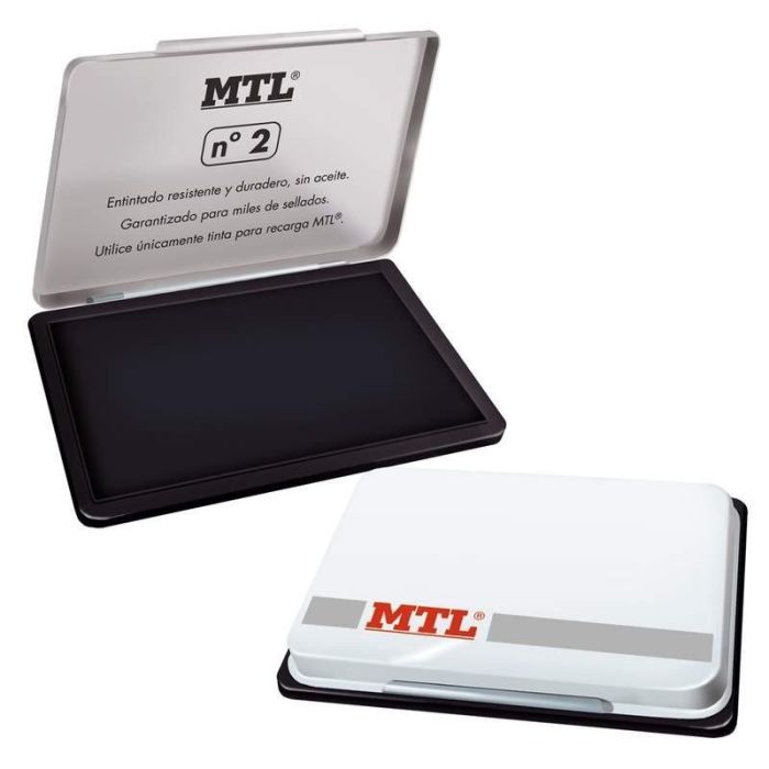 Mtl Tampón Metálico Para Sellado Nº2 122x84x14 mm Con Almohadilla Entintada Negro Mtl Tampón Metálico Para Sellado Nº2 122x84x14 mm Con Almohadilla Entintada Negro