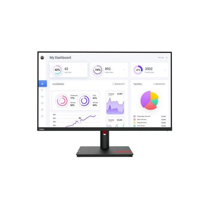 Lenovo ThinkVision T32p-30 Monitor 31.5" 4K UHD IPS 6ms 16:9 Negro con USB-C (90W), HDMI 2.0, DP 1.4 1 Lenovo ThinkVision T32p-30 Monitor 31.5" 4K UHD IPS 6ms 16:9 Negro con USB-C (90W), HDMI 2.0, DP 1.4 1