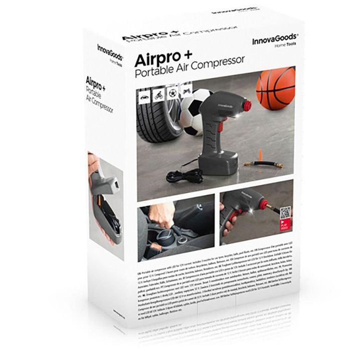 Compresor de Aire Portátil con LED Airpro+ InnovaGoods 1 Compresor de Aire Portátil con LED Airpro+ InnovaGoods 1