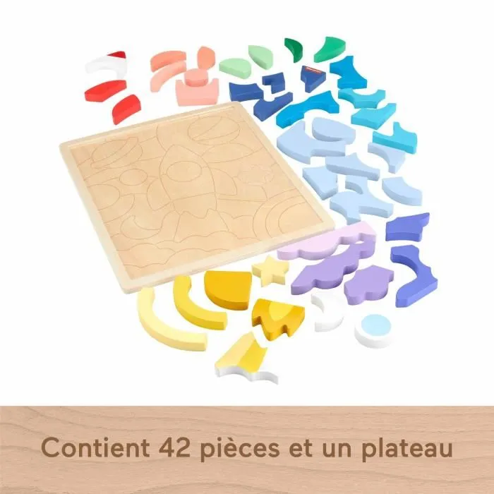Fisher-Price Puzzle Madera Espacio con 42 Piezas para Niños 3 Años 5