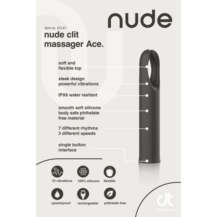 Masajeador Dream Toys Nude Gris 5 Masajeador Dream Toys Nude Gris 5
