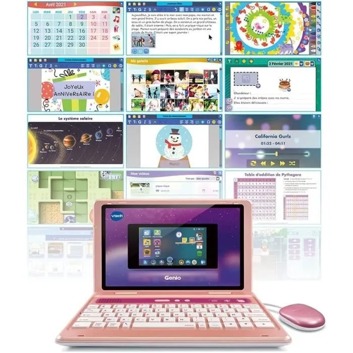 VTECH Genio ¡Mi primera computadora real! Rosado Ordenador para niños con interfaz, teclado QWERTY, ratón y pantalla 5'' 8GB 5 VTECH Genio ¡Mi primera computadora real! Rosado Ordenador para niños con interfaz, teclado QWERTY, ratón y pantalla 5'' 8GB 5