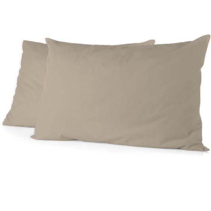 Home Linge Passion HP72091 - Juego de 2 fundas de almohada de microfibra 82g, 50x70 cm, Beige Home Linge Passion HP72091 - Juego de 2 fundas de almohada de microfibra 82g, 50x70 cm, Beige