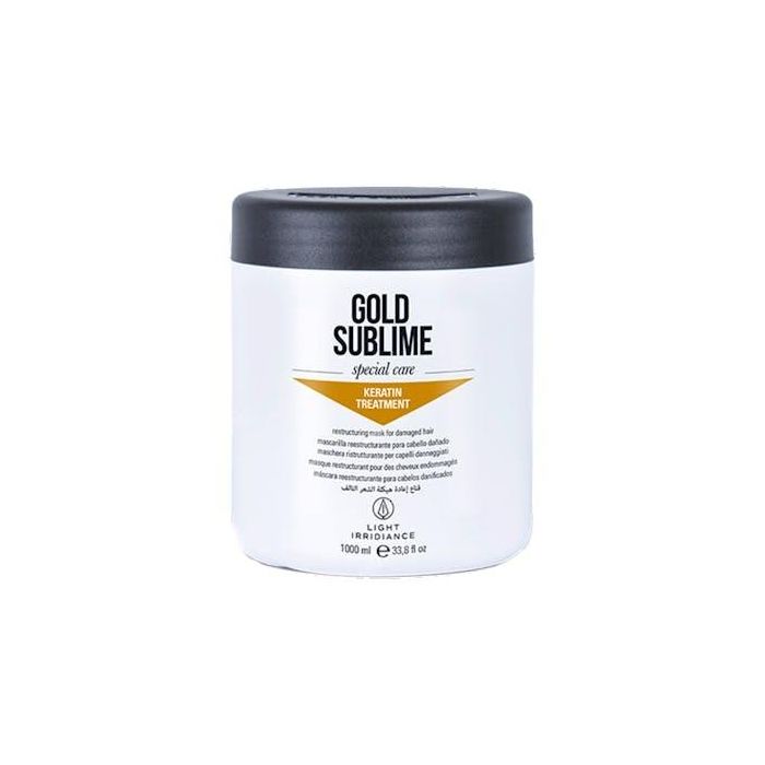 Light Irridiance Mascarilla Reestructurante Gold Sublime para Cabello Dañado, Seco y Encrespado con Queratina y Oro, 1000ml