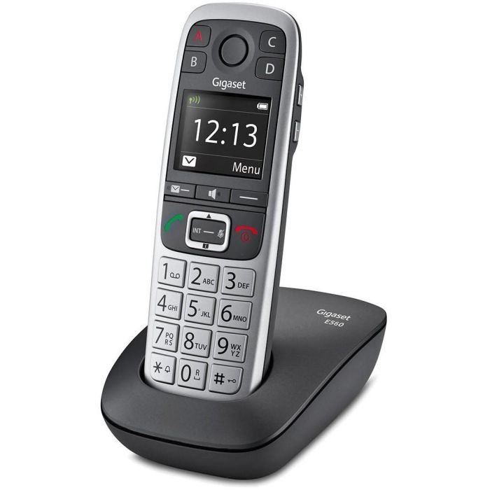 Gigaset E560 Teléfono DECT Inalámbrico Altavoz Identificador de Llamadas Manos Libres Negro Plata