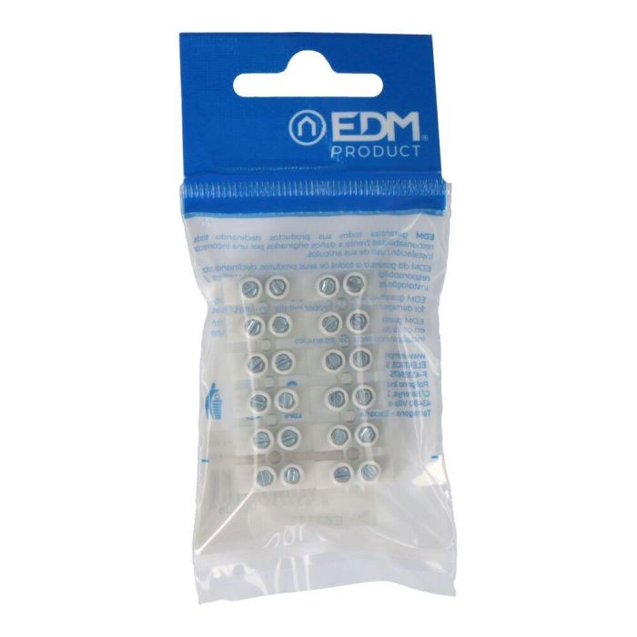 Edm Regleta de Conexion 2.5 mm a 4 mm, 12 Conectores, Blanca, Homologada