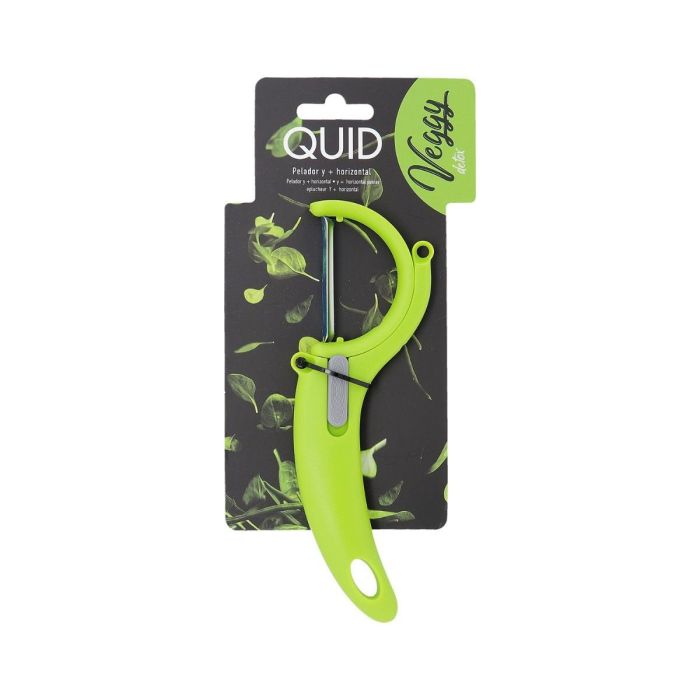 Quid Pelador Horizontal de Metal Verde Modelo Veggy con Mango de Baquelita 22x10x4 cm Apto Lavavajillas 4