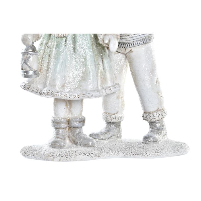 Figura Navidad Moderna DKD Home Decor Gris Blanco 7.5 x 18.5 x 13.5 cm 2