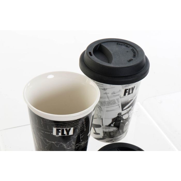 DKD Home Decor Mug Vintage de Porcelana y Silicona, Juego 6 Unidades, 400 ml - Diseño Aviación Negro Blanco 9.7x14x9.7 cm 2 DKD Home Decor Mug Vintage de Porcelana y Silicona, Juego 6 Unidades, 400 ml - Diseño Aviación Negro Blanco 9.7x14x9.7 cm 2