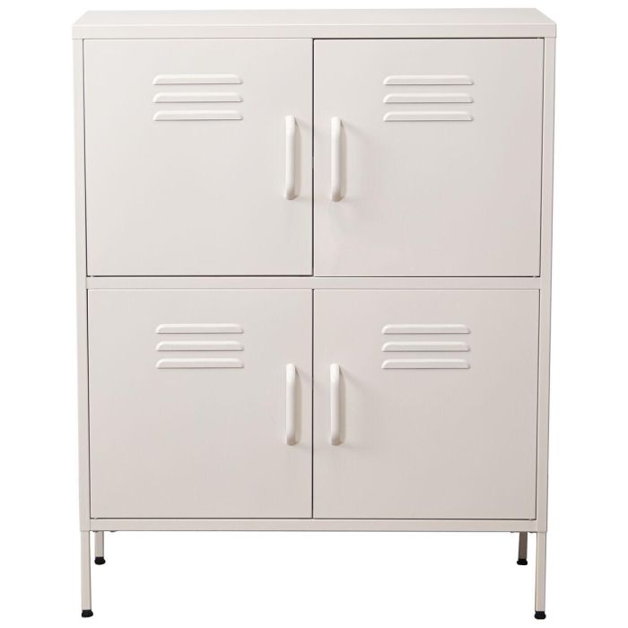 Aparador Alexandra House Living Blanco Metal 80 x 102 x 35 cm 4