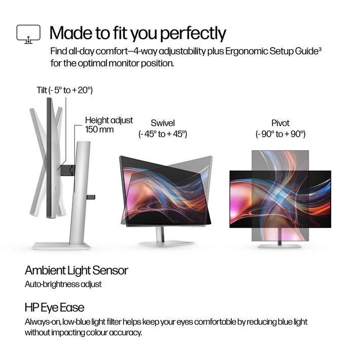 HP Monitor Series 7 Pro 27" QHD Thunderbolt 4 727pu | Ver tus ideas cobrar vida con colores impactantes y conectividad perfecta.