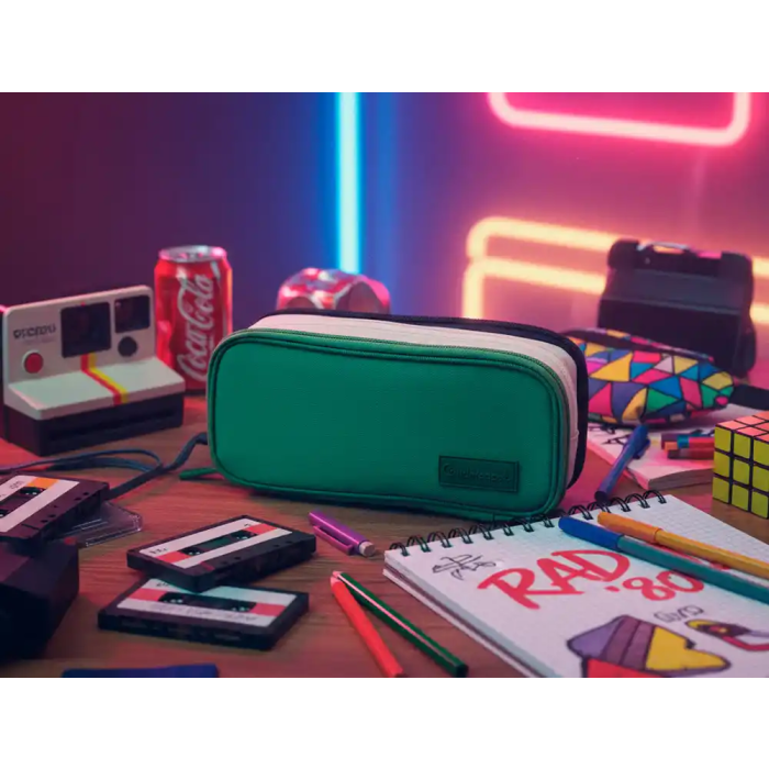 Liderpapel Estuche Portatodo Funky 3 Cremalleras con Aperturas Laterales Verde Blanco Azul 220x100x65 mm 7