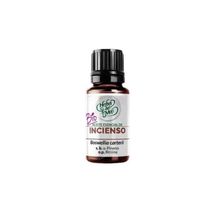 HERBES DEL MOLI Incienso Aceite Esencial 10ml Bio. Uso tópico y difusión. Propiedades calmantes y expectorantes. Ideal para cicatrices.