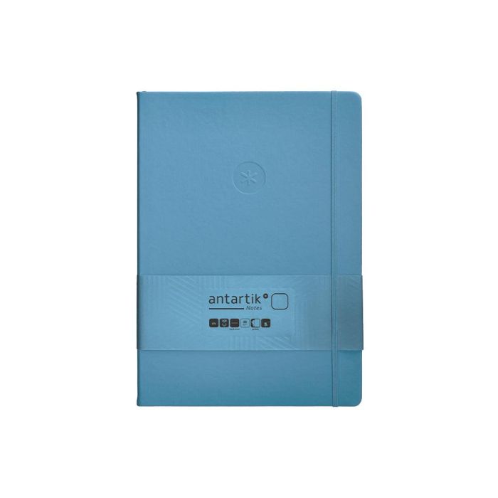 Cuaderno Con Gomilla Antartik Notes Tapa Dura A4 Hojas Lisas Azul Claro 100 Hojas 80 gr Fsc 1