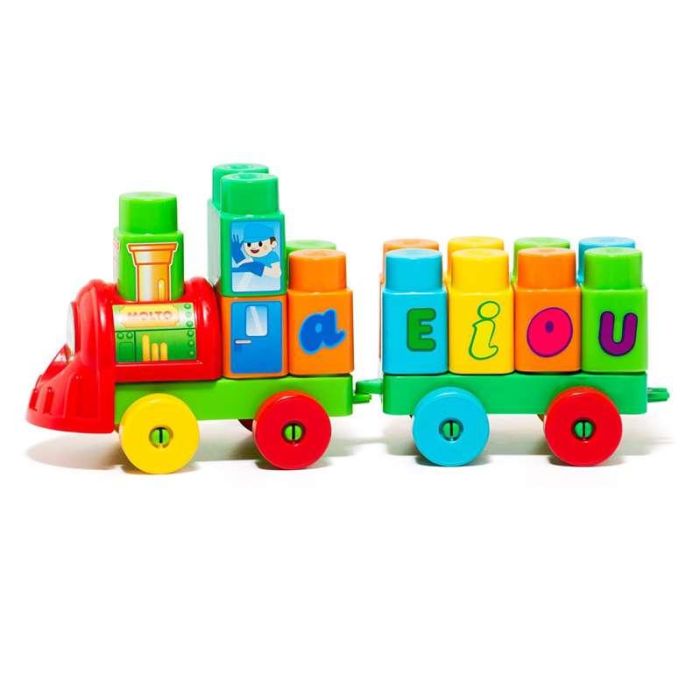 Tren de bloques y construccion 28 piezas 4 Tren de bloques y construccion 28 piezas 4