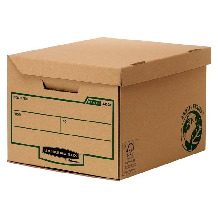 Cajon Fellowes Carton Reciclado Para Almacenamiento De Archivadores Capacidad 6 Cajas De Archivo 80 mm 1