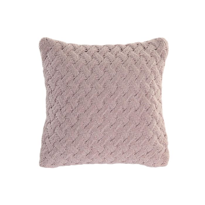 DKD Home Decor Cojín Urban de Poliéster Rosa Palo 45 x 45 cm (2 Unidades)