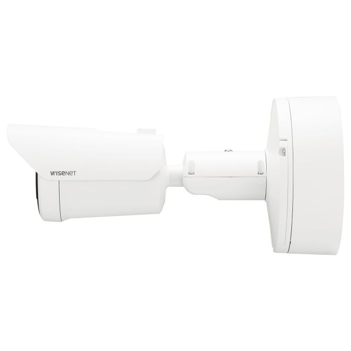 Hanwha Cámara IP bullet 2M AI 5.2-62.4mm antivandálica IR90 WDR H.265 IK10 IP66 IP67 NEMA 4X 12V/PoE+ Wisenet X Plus 4