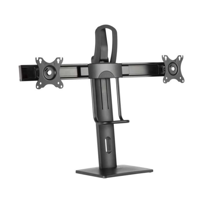 Aisens Soporte de Mesa Profesional para 2 Monitores 17"-27", Giratorio e Inclinable, Negro - Compatible con VESA 75x75 y 100x100mm