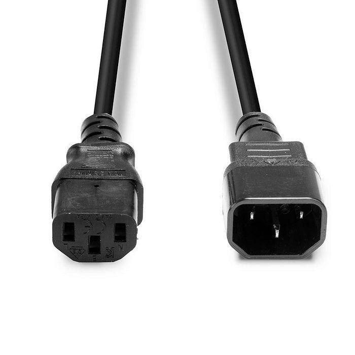 Lindy Cable Extensión de Alimentación IEC C14 a C13, 0.5m, Negro, H05-VVF 3G 1.00mm², para Oficina/Cine en Casa, 10 Años Garantía 3