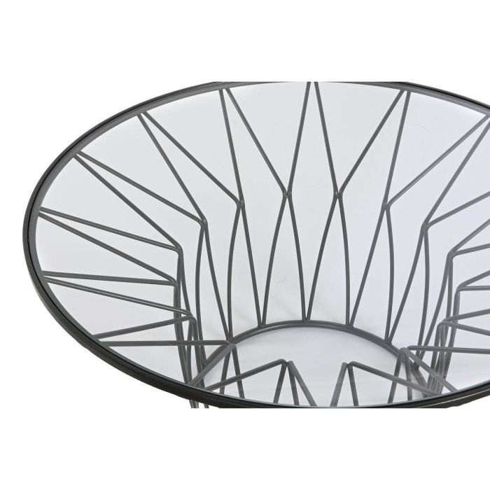 Mesa de Centro Home ESPRIT Metal Cristal 85 x 85 x 39 cm 3