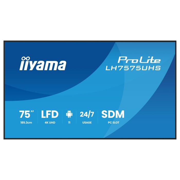 Iiyama LH7575UHS-B2AG Monitor Profesional 75" 4K UHD 500 cd/m² 8ms 24/7 Android 11 1 Iiyama LH7575UHS-B2AG Monitor Profesional 75" 4K UHD 500 cd/m² 8ms 24/7 Android 11 1