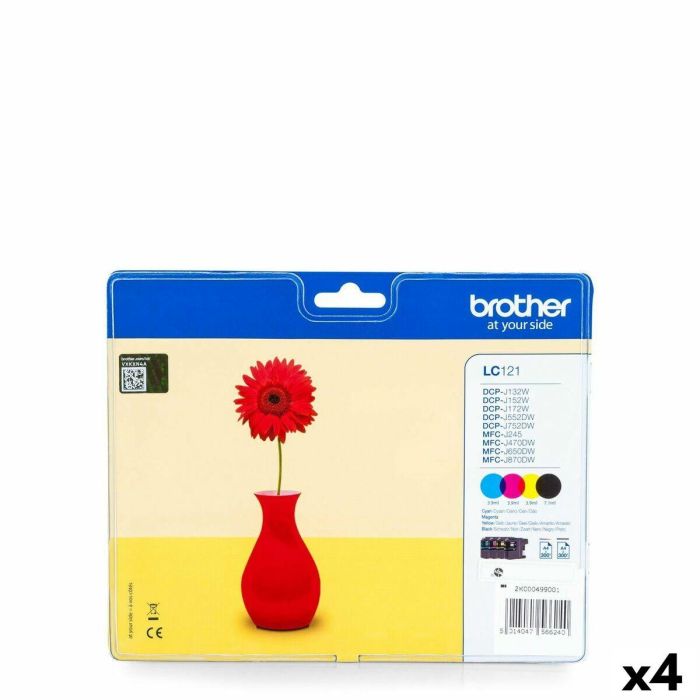 Cartucho de Tinta Original Brother LC121 Amarillo (4 Unidades)