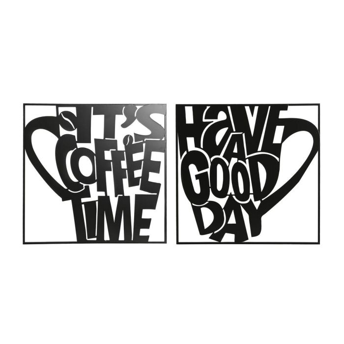 Decoracion Pared Vintage DKD Home Decor Negro 1 x 44.5 x 44.5 cm (2 Unidades) Decoracion Pared Vintage DKD Home Decor Negro 1 x 44.5 x 44.5 cm (2 Unidades)