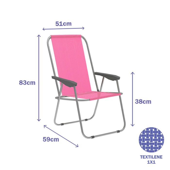Marbueno Silla Plegable Acero Surtido Playa y Piscina 59X51X83 cm 10355 1 Marbueno Silla Plegable Acero Surtido Playa y Piscina 59X51X83 cm 10355 1