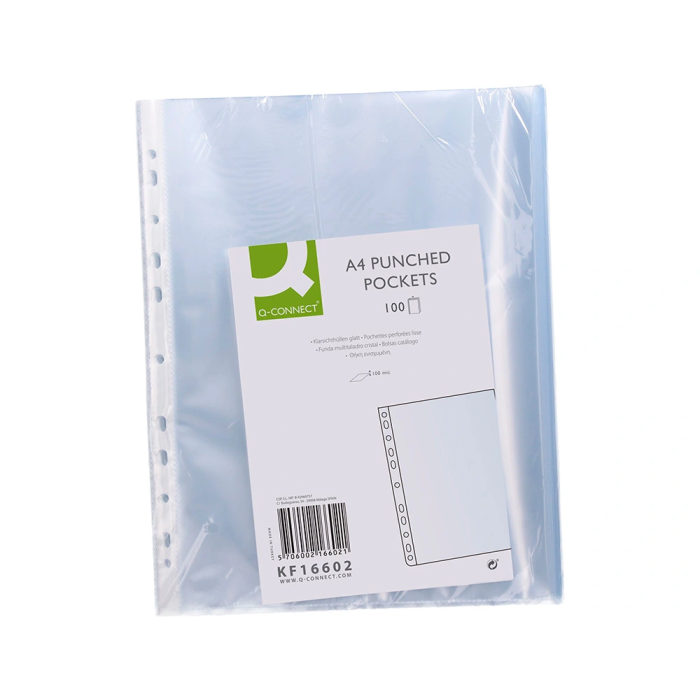 Q-connect Funda Multitaladro Cristal DIN A4 100 mc Bolsa de 100 Unidades 4