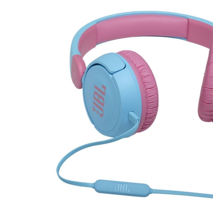 JBL JBLJR310BLU Auriculares Infantiles con Micrófono Jack 3.5 Sonido Seguro <85dB Ajustables, Azules y Rosas, Personalizables 3