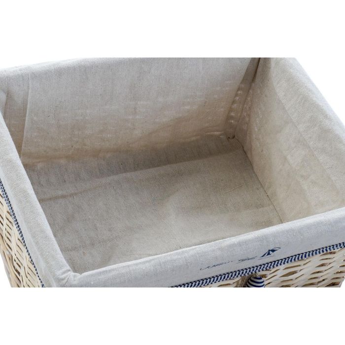 Cesta Mediterraneo DKD Home Decor Beige Azul 38 x 13 x 48 cm Set de 5 2