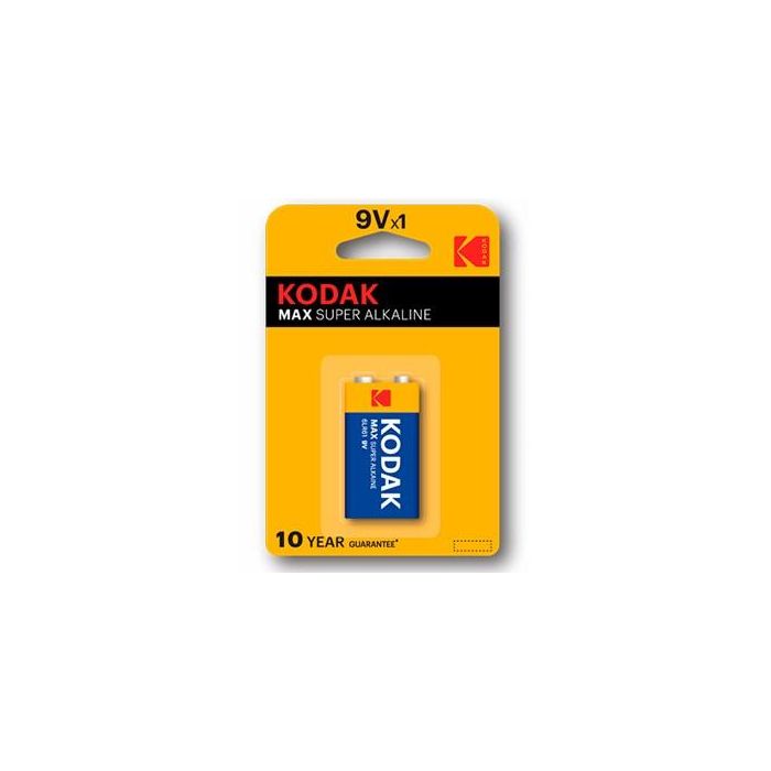 Kodak Pilas Alcalinas Max 6 LR61 9V - Larga Duración, Sin Mercurio ni Cadmio, para Dispositivos Electrónicos