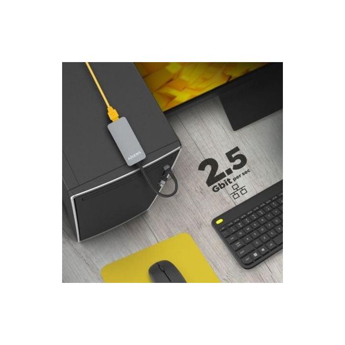 Aisens Conversor Usb3.2 gren1 Usb-A+Usb-C A Ethernet 2.5 gr 10-100-1000-2500 Mbps, Gris, 15 cm 3 Aisens Conversor Usb3.2 gren1 Usb-A+Usb-C A Ethernet 2.5 gr 10-100-1000-2500 Mbps, Gris, 15 cm 3