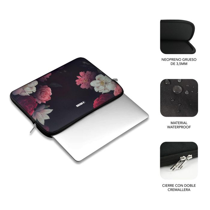 Subblim Neoprene Trendy Sleeve 15,6" Flowers SUBLS-SKIN151 2