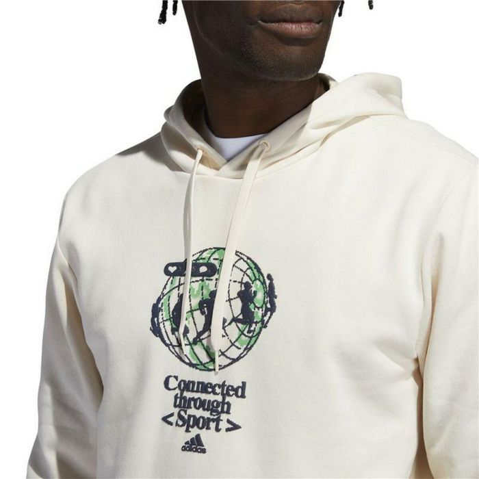 Sudadera con Capucha Hombre Adidas Connected Through Sport Beige 2 Sudadera con Capucha Hombre Adidas Connected Through Sport Beige 2