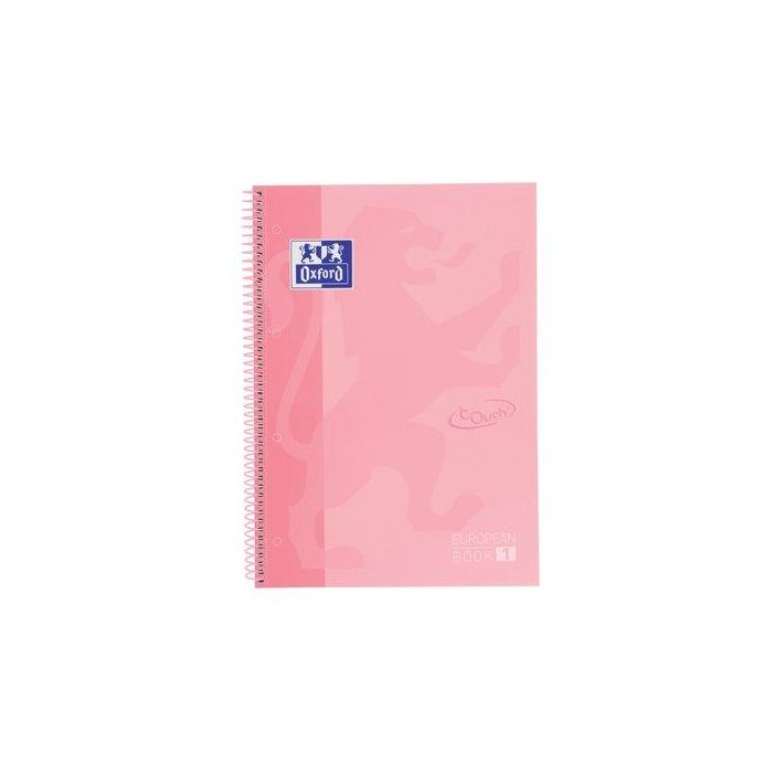 Bloc Oxford School Eu.Book 1 Touch Micro.Tapa Extra A4+ 80H Cuadric.5X5 90G Flamingo Pastel 5 unidades