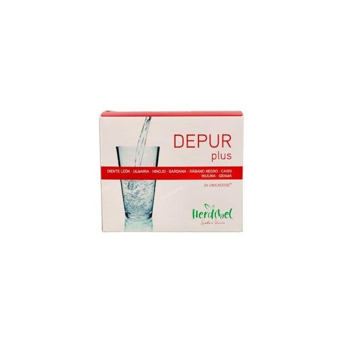 HERDIBEL Depur Plus 24 Unicadose con Diente de León y Ulmaria para Apoyo Hepático