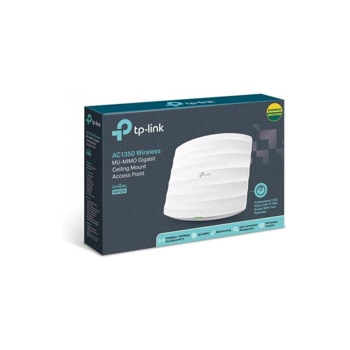 Omada 802.3af/at PoE, 12.6W, 2.4GHz: 4dBi x 3, 5GHz: 5dBi x 2, 2.4GHz and 5GHz, FCC, RoHS 3